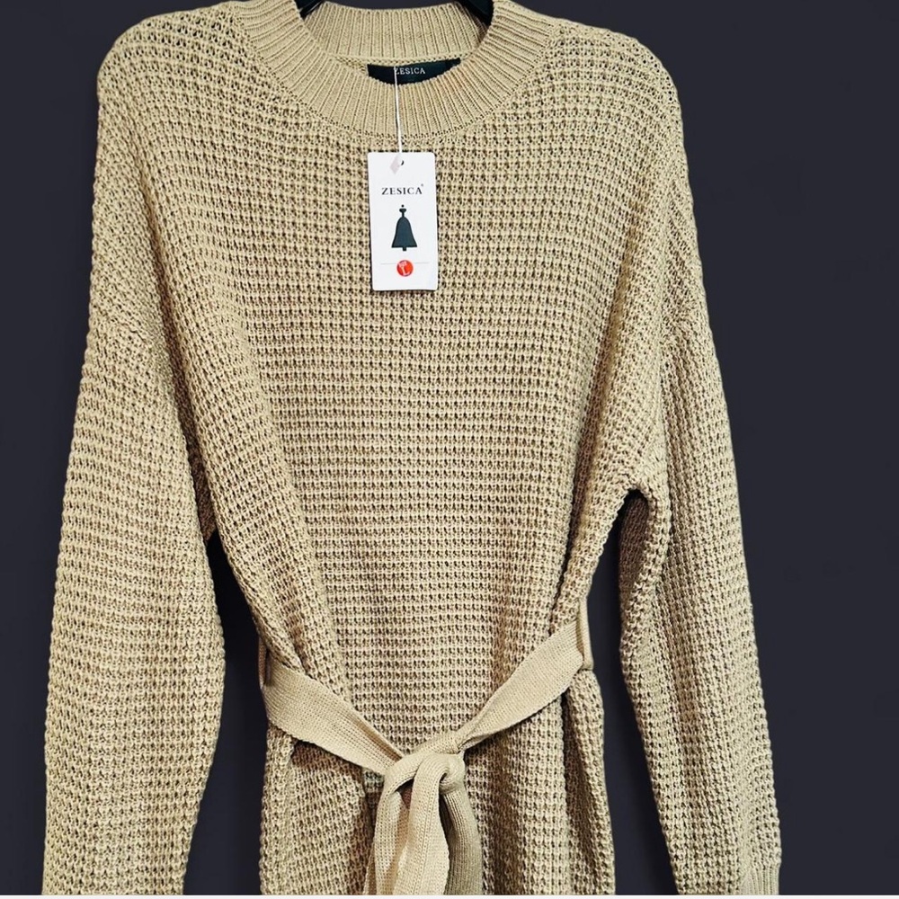 NWT Women's Tan Knit Sweater Dress